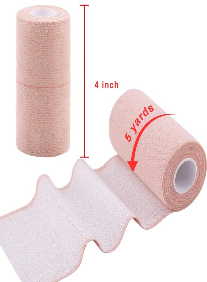 BQTQ 12 Rolls Elastic Tape Adhesive Elastic Bandage Wrap 4 inch Stretch Bandage Wrap Wound Wrap Tape Elastic Adhesive Tape Wrap Bandages for Wrist Ankle Swelling Sprains - Image 2
